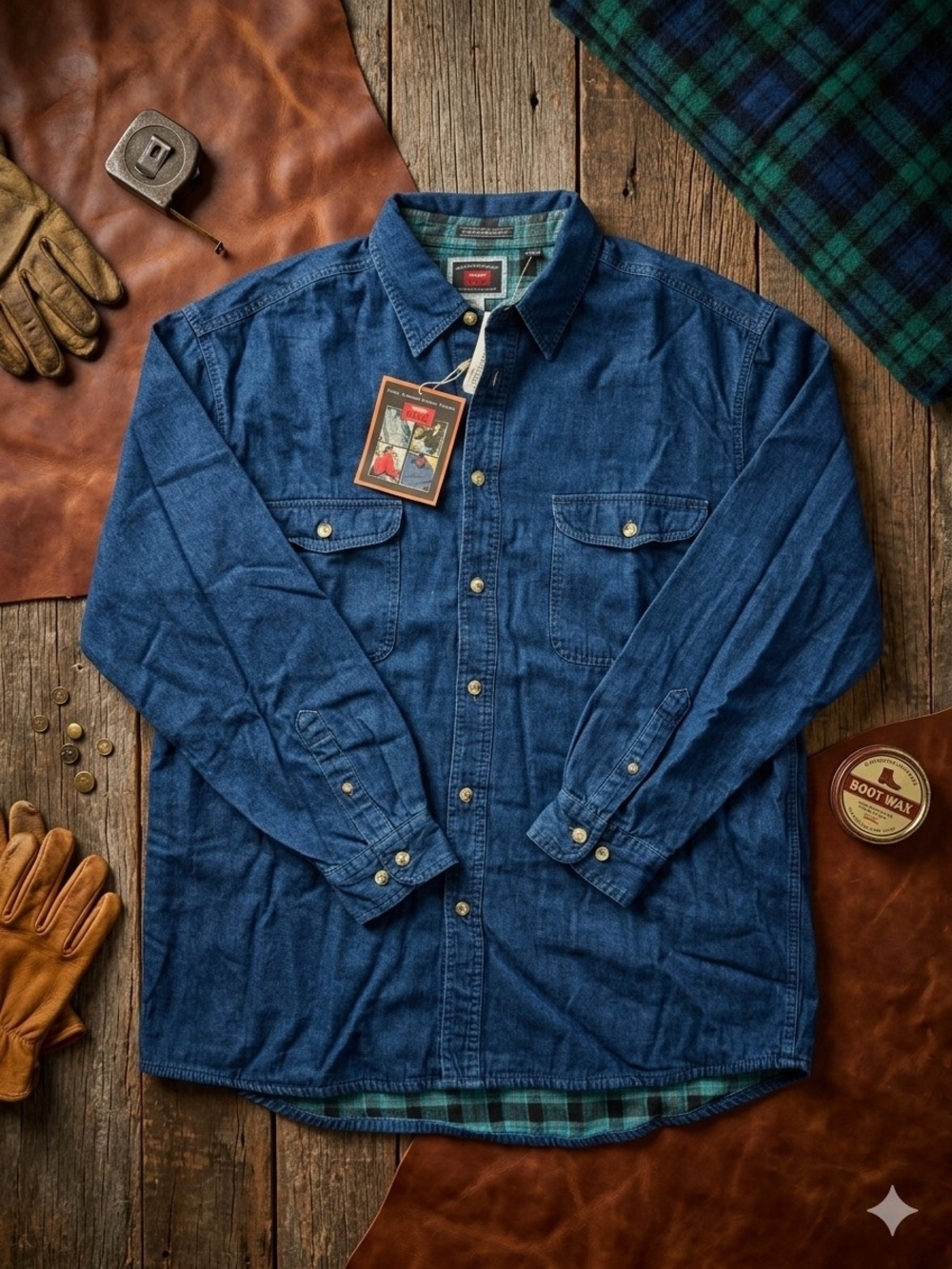 Wrangler Blue Denim Lightweight Shirt Jacket